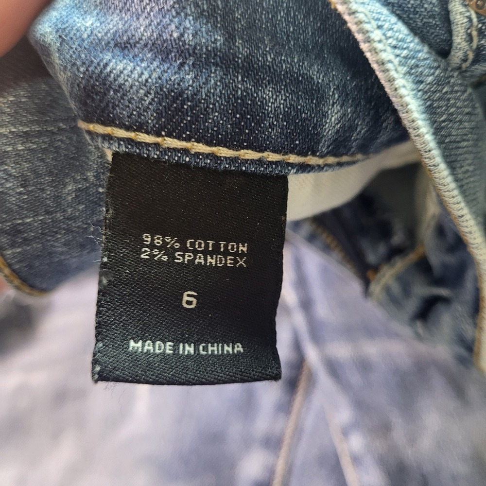 London Jean Womens Jeans Blue Flare Distressed Ripped Denim Size 6 - Picture 10 of 13
